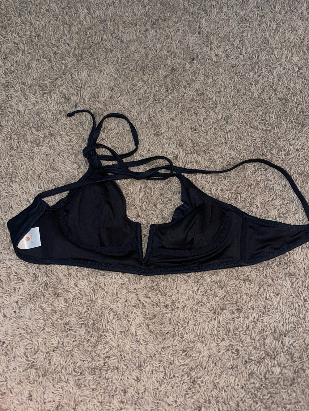 Black Ribbed Bikini Top - Picture 3 of 5